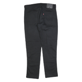 LEVI'S Mens Black Slim Straight Cotton Blend Trousers W32 L29 Stylish