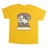 HANES Mens Yellow Oakland Tech Bulldogs Graphic T-Shirt M Short Sleeve Crew Neck