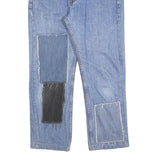 LEVI'S 505 Mens Jeans Blue Regular Straight Denim Light W34 L27 Patchwork