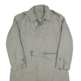 BUGATTI Mens Light Grey Cotton Blend Trench Jacket L Button Closure Classic Fit