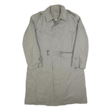 BUGATTI Mens Light Grey Cotton Blend Trench Jacket L Button Closure Classic Fit