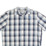 CARHARTT Mens Blue & White Check Shirt XL Cotton Blend Short Sleeve Casual
