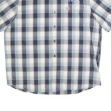 CARHARTT Mens Blue & White Check Shirt XL Cotton Blend Short Sleeve Casual
