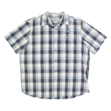 CARHARTT Mens Blue & White Check Shirt XL Cotton Blend Short Sleeve Casual