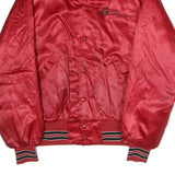 PLA-JACK Mens Red Bomber Jacket XL Polyester Plain Button Closure