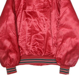 PLA-JACK Mens Red Bomber Jacket XL Polyester Plain Button Closure