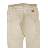 DICKIES Mens Jeans Beige Regular Straight Denim W40 L30 Workwear Cotton Blend