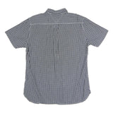 TOMMY HILFIGER Mens Blue & White Check Shirt L Cotton Blend Button Down Casual