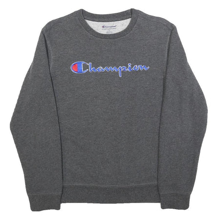 CHAMPION Boys Grey Crew Neck L Cotton Blend Pullover Sweatshirt