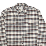 JACHS Mens Brown & Grey Checked Loose Fit Cotton Blend Shirt XL Casual Button-Up