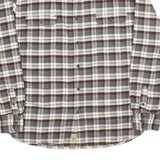 JACHS Mens Brown & Grey Checked Loose Fit Cotton Blend Shirt XL Casual Button-Up