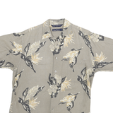 NAUTICA Mens Beige & Cream Floral Linen Blend Shirt S Summer Holiday Casual
