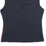 FRED PERRY Womens Navy Blue & Pink Sleeveless Polo Shirt UK 12 Polyamide Blend