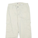 FADED GLORY Womens Cotton Blend Cream Relaxed Cargo Trousers W28 L23 Casual