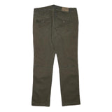 NILE Womens Cotton Blend Regular Fit Straight Olive Green Trousers W35 L30
