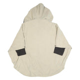 GOLDIX Womens Beige & Black Hooded Button Cotton Blend Jacket XL Casual Stylish