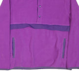 STARTER Womens Purple & Dark Purple Sweatshirt Collared L Button Up Fleece Pull