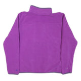 STARTER Womens Purple & Dark Purple Sweatshirt Collared L Button Up Fleece Pull
