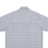 Mens Grey Check Shirt S Casual Lightweight Polyester Blend Summer Shirt