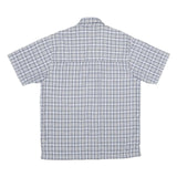 Mens Grey Check Shirt S Casual Lightweight Polyester Blend Summer Shirt