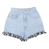 IIT Womens Light Blue Denim Shorts XS W24 Floral Trim Casual Summer