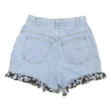 IIT Womens Light Blue Denim Shorts XS W24 Floral Trim Casual Summer
