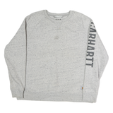 CARHARTT Mens Grey Sweatshirt 2XL Crew Neck Logo Sleeve Casual Wear