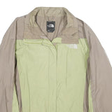 THE NORTH FACE Womens Beige & Green Outdoor Jacket L Nylon Windbreaker Zip