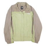 THE NORTH FACE Womens Beige & Green Outdoor Jacket L Nylon Windbreaker Zip