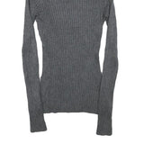 INC Womens Grey Plain Jumper Roll Neck Basic Knit M Ribbed Stretch Fit