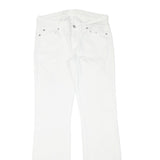 7 FOR ALL MANKIND Womens White Cotton Blend Regular Fit Straight Leg Trousers