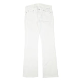 7 FOR ALL MANKIND Womens White Cotton Blend Regular Fit Straight Leg Trousers