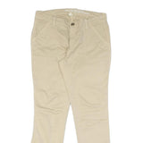 GAP Womens Cotton Beige Slim Zip Trousers W30 L30 Casual Everyday Wear