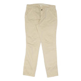 GAP Womens Cotton Beige Slim Zip Trousers W30 L30 Casual Everyday Wear