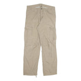 CARHARTT Mens Cotton Blend Beige Relaxed Straight Trousers W34 L32 Cargo