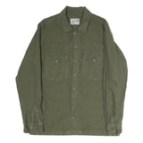 BL'KER Mens Green Button Cotton Shirt Jacket M Plain Casual Lightweight