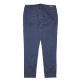 TOMMY HILFIGER Womens Cotton Blend Navy Slim Slim Leg Trousers W32 L25 Zipper