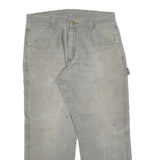 DICKIES Mens Relaxed Fit Grey Cotton Blend Denim Jeans W34 L30 Workwear Casual