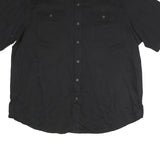 WRANGLER Mens Black Shirt XXS Cotton Blend Casual Button Up Short Sleeve