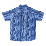 KINGFIELD Mens Blue Pattern Shirt XL Lightweight Polyester Summer Casual