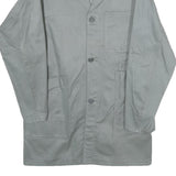 Mens Grey Button Jacket M Polyester Blend Plain Workwear Classic Fit