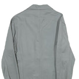 Mens Grey Button Jacket M Polyester Blend Plain Workwear Classic Fit