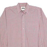 WRANGLER Mens Red & White Check Shirt M Casual Cotton Blend Long Sleeve