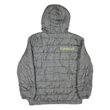REEBOK Womens Grey Hooded Zip Jacket M Polyester Blend Quilted Lightweight