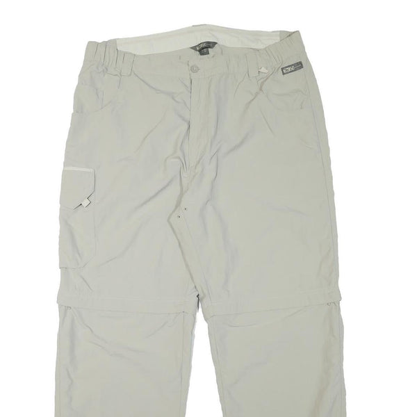 SALEWA Mens Polyester Blend Light Grey Relaxed Cargo Trousers W34 L28 Outdoor