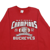 JERZEES Mens Red Ohio State Buckeyes National Champions Crew Neck L Pullover