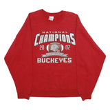 JERZEES Mens Red Ohio State Buckeyes National Champions Crew Neck L Pullover