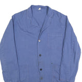 Mens Blue Cotton Blend Button Jacket M Plain Casual Workwear