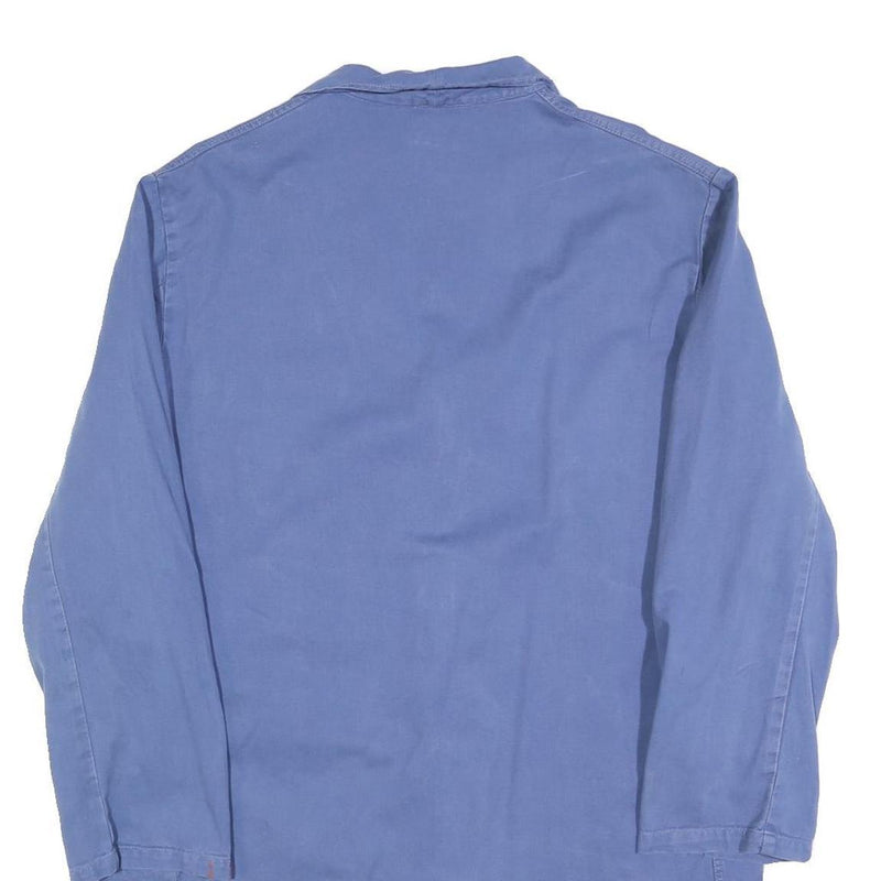 Mens Blue Cotton Blend Button Jacket M Plain Casual Workwear