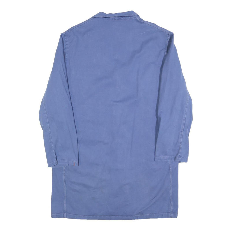 Mens Blue Cotton Blend Button Jacket M Plain Casual Workwear